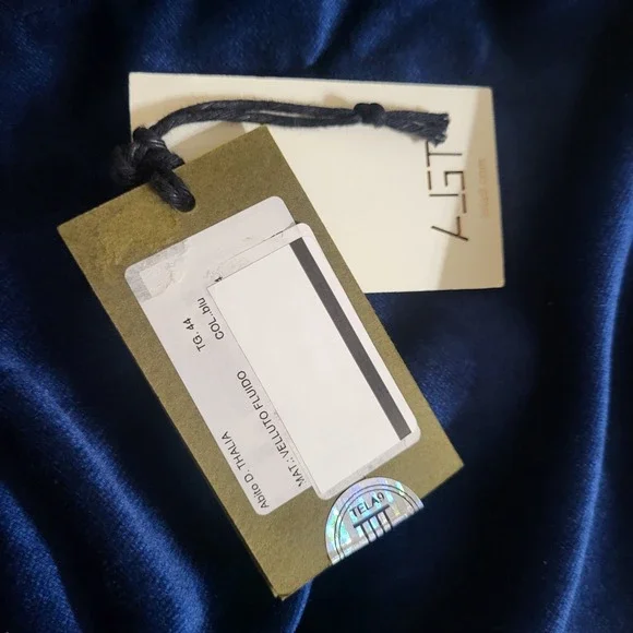 TELA Italian Elegant Evening Belluto Fluido Gown Maxi Velvet Dress W Zip 44 M 10 - Picture 4 of 12